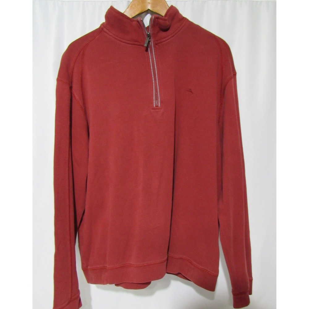 Tommy Bahama Burgundy Red1/4 Zip Pima Cotton Sweater Size XL/TG